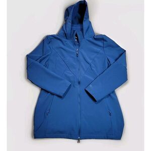 CHAMPION Women's Navy Blue Full Zip Hooded Performance Jacket Long Coat Size XL